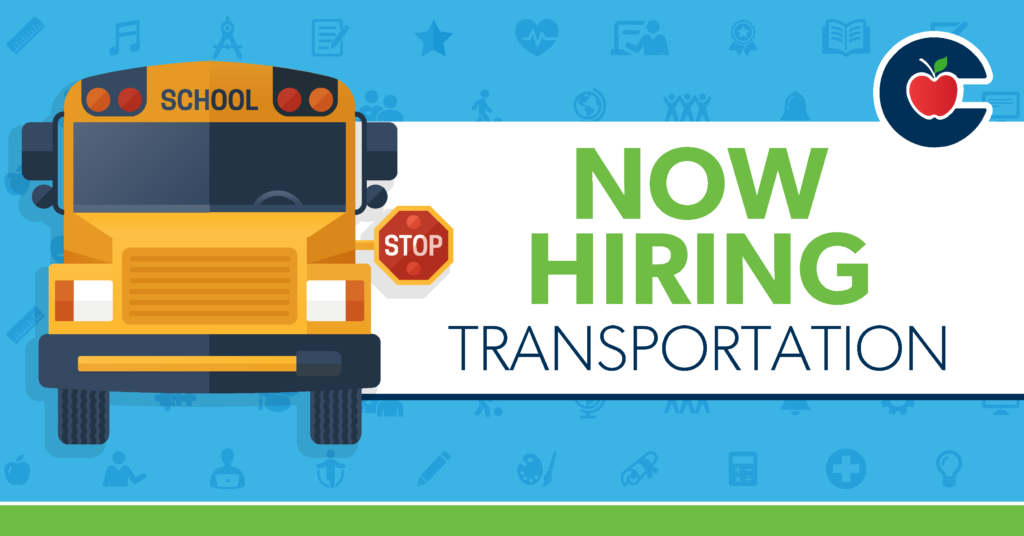 Now Hiring Bus Drivers Graphic.