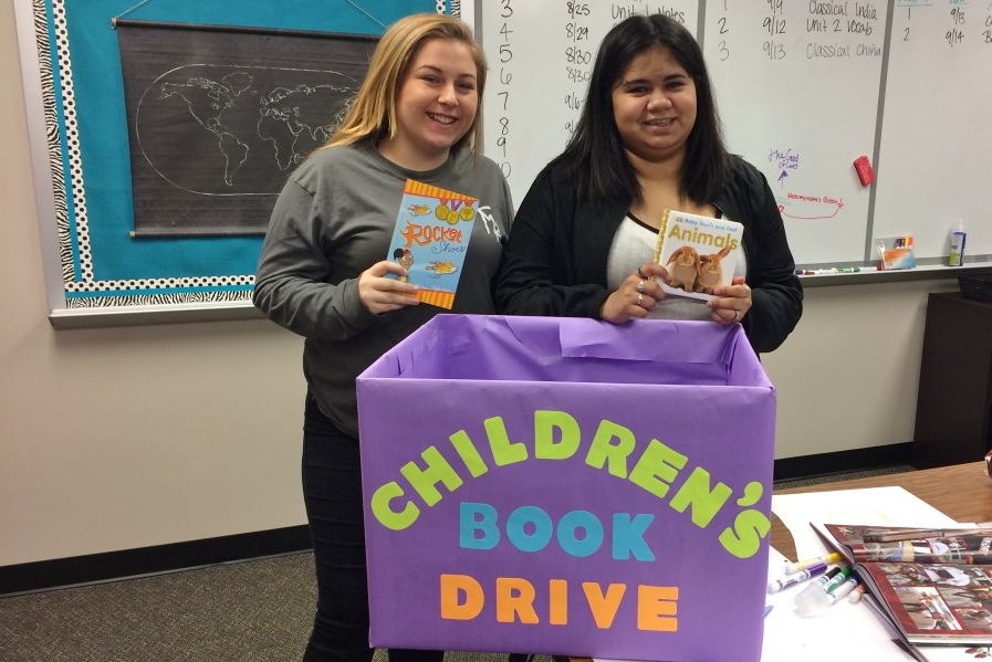 Hauke HS National Honor Society members are leading a Children’s Book Drive to collect books for Hauke's Little Free Library.