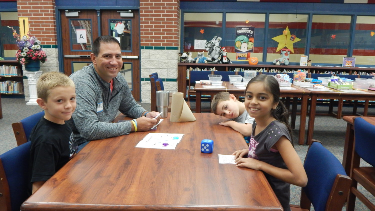 Kaufman students enjoy a fun learning activity with a Watch D.O.G. Dad.