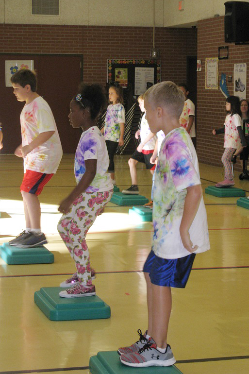 Bush Elementary students get active during PE.