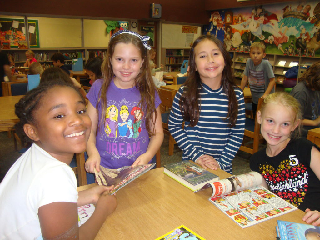Fourth graders at Giesinger Elementary enjoy time in the library.