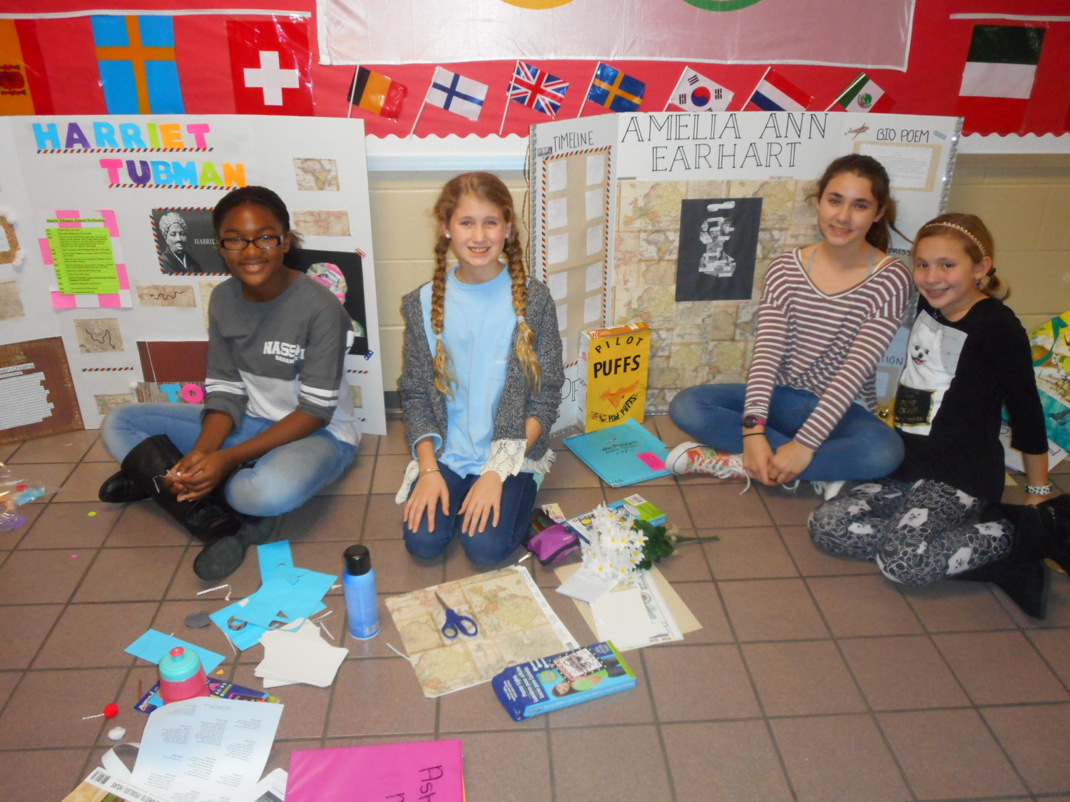 Mitchell Intermediate students work hard to complete their Wax Museum projects.