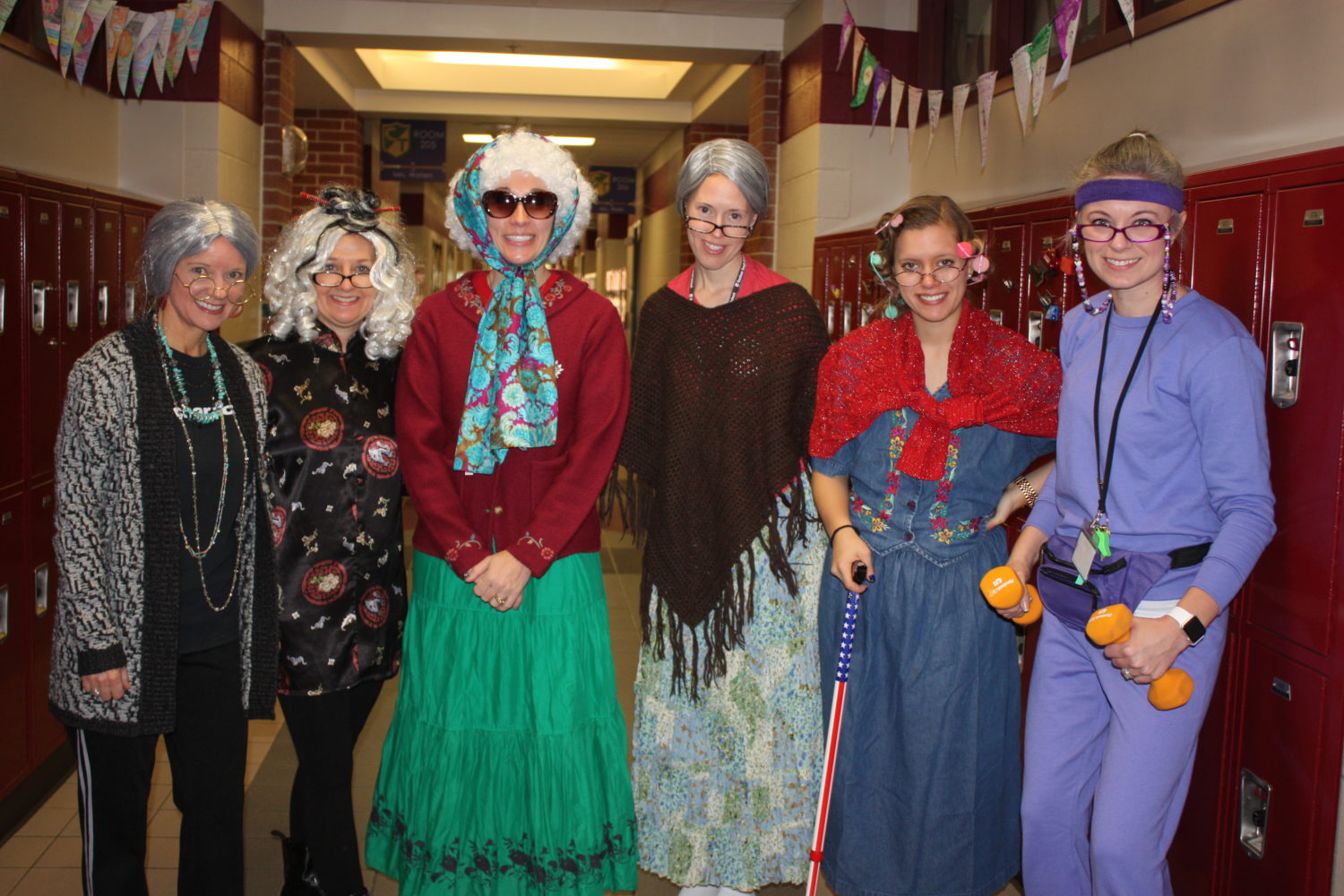 Tough first grade teachers dress the part to celebrate the 100th Day of School.