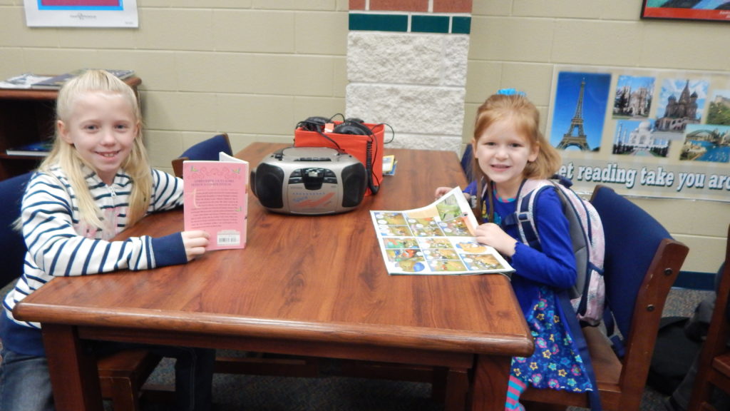 Kaufman students love reading in the library before school.