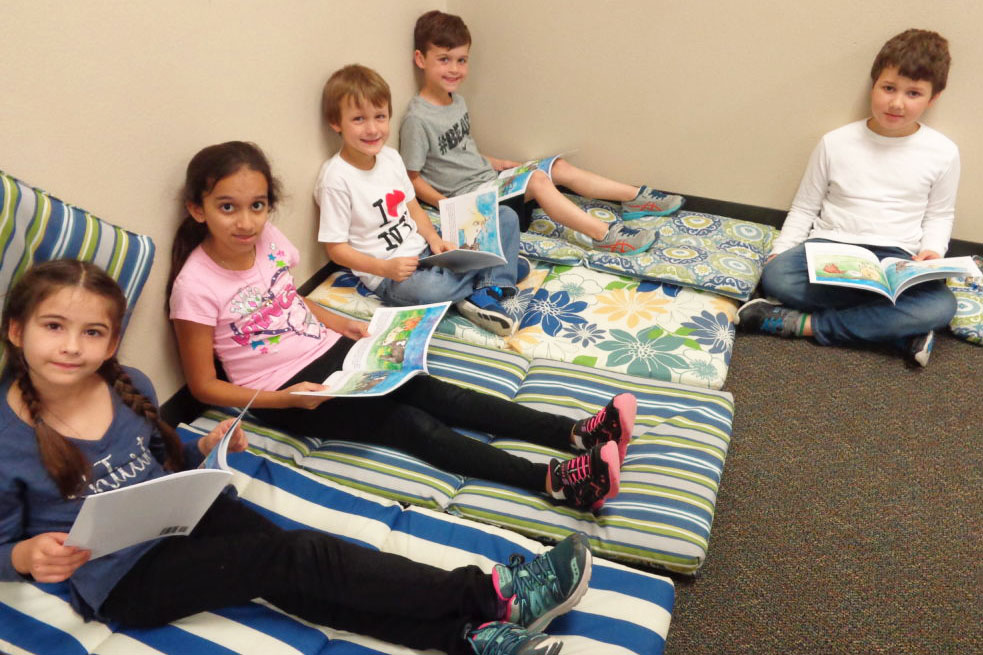 Second grade students at David Elementary enjoy reading together in class.