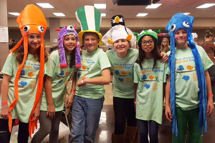 Cox Intermediate's Terrific Timberwolves Team pose for a picture while at the State Destination Imagination Competition.
