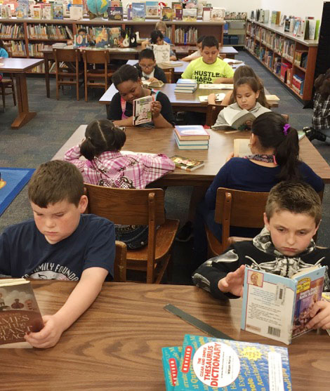 Reaves Elementary students spend some reading time in the library.