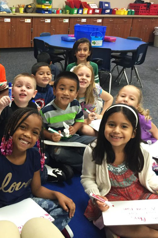 Ford first graders smile for a picture in Mrs. Velez’s class.