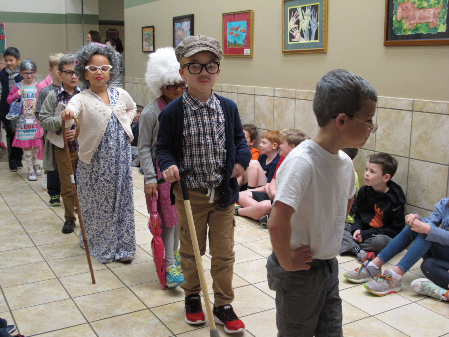 students dress up like they are 100 years old