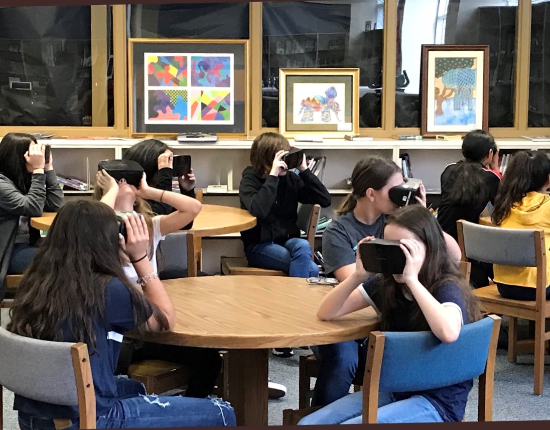 "a classroom used VR to visit the Texas caverns"