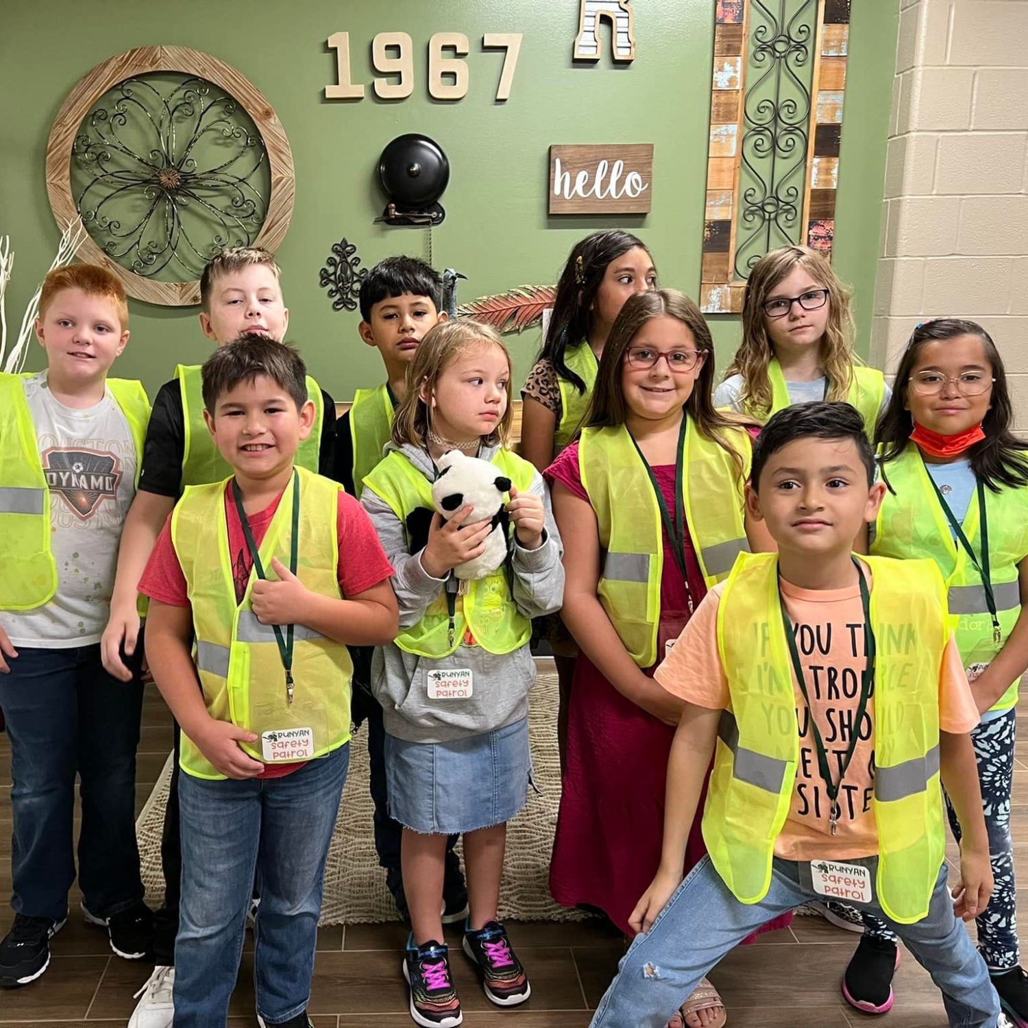 Students at Runyan participate in their school's Safety Patrol.