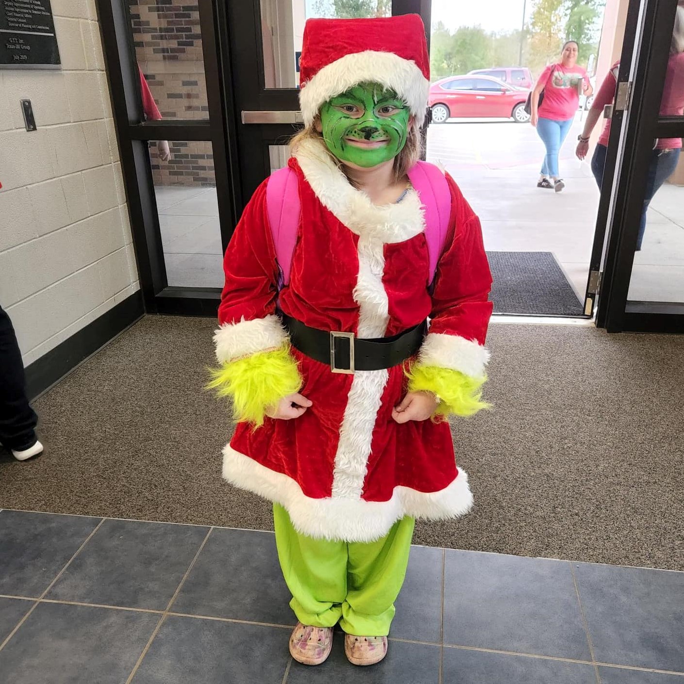 A student at Austin dresses up to show her holiday spirit!