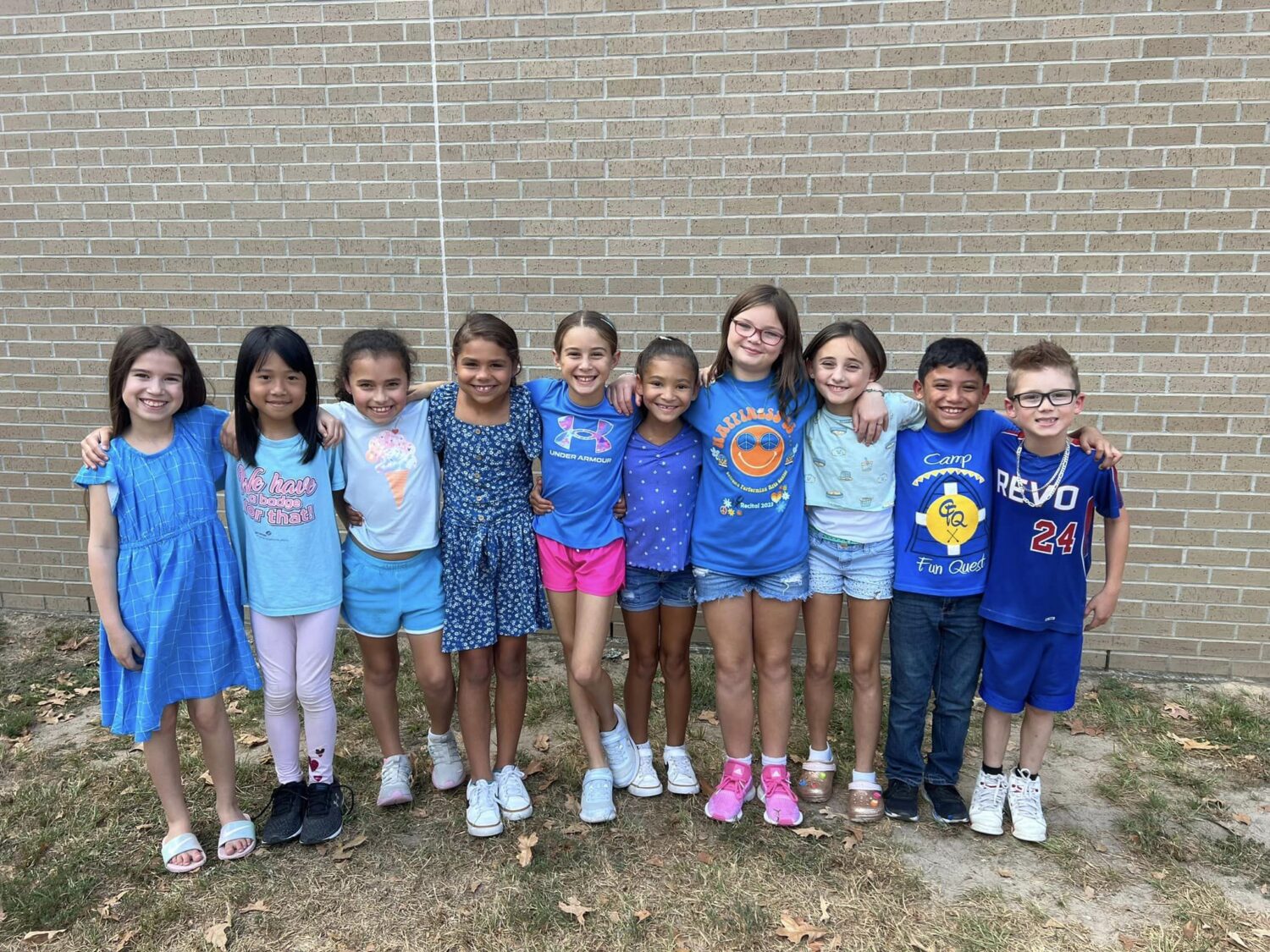 Rice students dressed in blue for Conroe High homecoming Color Wars